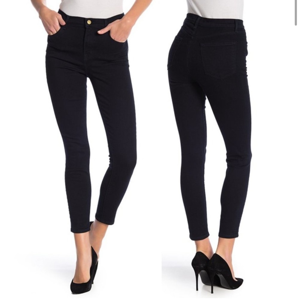J Brand Alana High Rise Skinny Jeans in Shy Wash Dark Black Blue